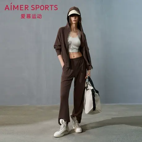 爱慕运动沙丘外穿女士秋冬纯色休闲直筒长裤AS153T32商品大图