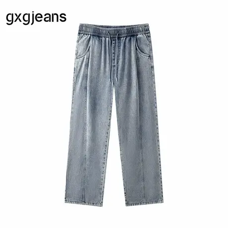 gxg.jeans男装  分割设计休闲复古水洗宽松牛仔长裤男士 25夏新品图片