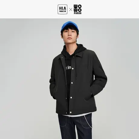 【翻领】HLA/海澜之家panda wowo熊猫棉服秋冬加厚工装夹克外套男图片