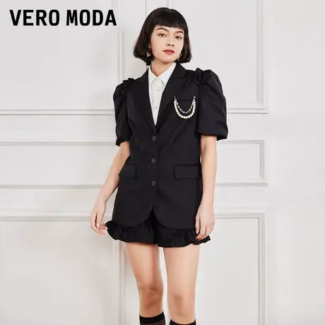 Vero Moda奥莱春秋清仓时尚宫廷风泡泡袖链条宽松西装外套上衣女图片