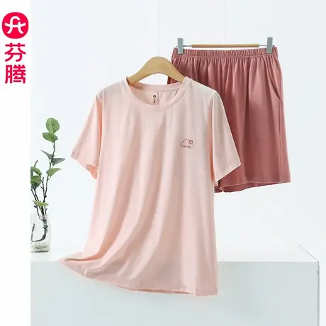 芬腾睡衣女款夏季纯棉短袖短裤套装夏款薄款可外穿2025新款家居服商品大图