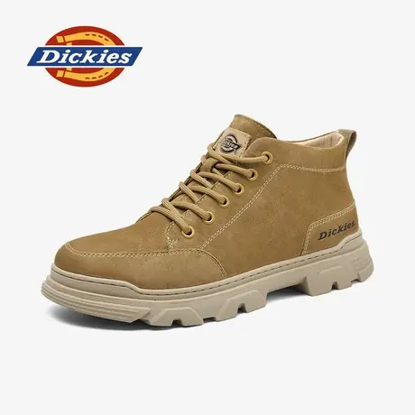Dickies户外工装鞋男2024年冬季新款软皮防滑短靴男高帮休闲皮靴商品大图