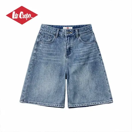 Lee Cooper/李库珀 复古百搭牛仔五分中裤女夏季透气宽松显瘦短裤图片