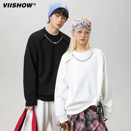 VIISHOW秋季双面德绒300g重磅保暖打底衫男纯色内搭长袖T恤上衣商品大图