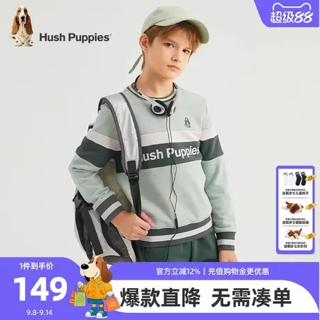 暇步士童装男童卫衣秋季新款大童时尚圆领上衣儿童舒适休闲套头衫商品大图