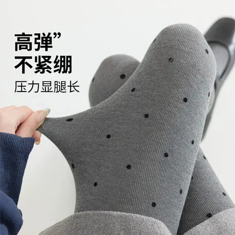 灰色波点连裤袜女春秋季薄款y2k打底裤秋冬压力瘦腿外穿袜不掉档商品大图