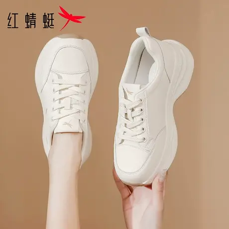 红蜻蜓女鞋冬季新款白色鞋子休闲运动老爹鞋女小白鞋厚底增高大码商品大图