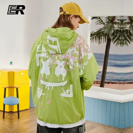 ER轻薄防晒衣连帽外套2021夏季休闲情侣款国潮图片