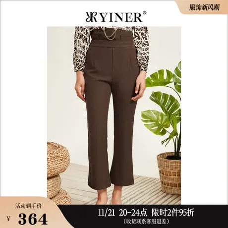 货不对板-YINER音儿专选女装秋季通勤风松紧腰时尚长裤直筒休闲裤图片