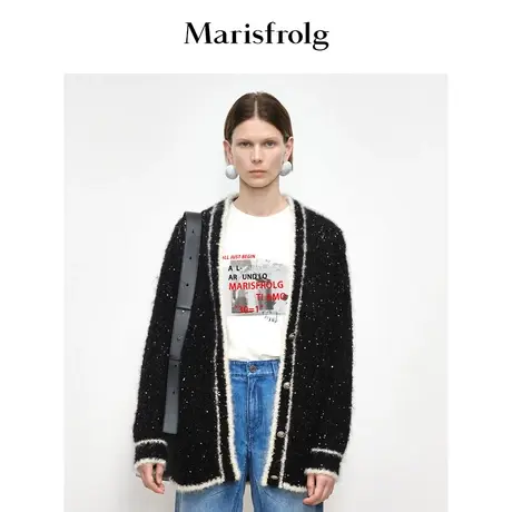 【30周年限定】玛丝菲尔2023年秋季新款白色圆领图案印花棉柔T恤商品大图