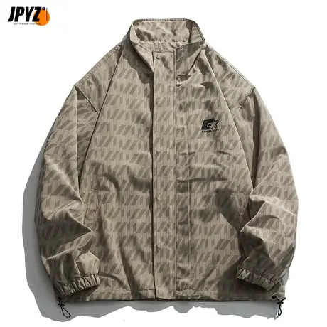 2022春新款外套男休闲立领反光夹克美式潮流ins运动青年男士外套图片