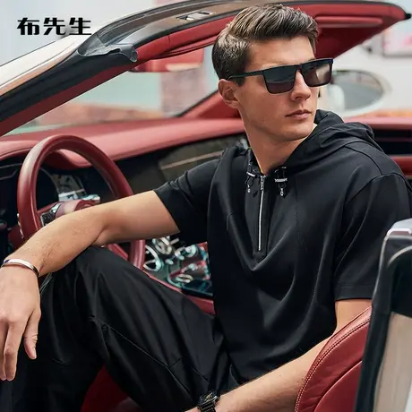 MrBu布先生运动活力连帽短袖衫夏季新款凉感抗皱T恤男AT12068商品大图