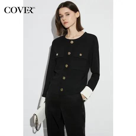 COVER2023春季金属扣复古小香风上衣商品大图
