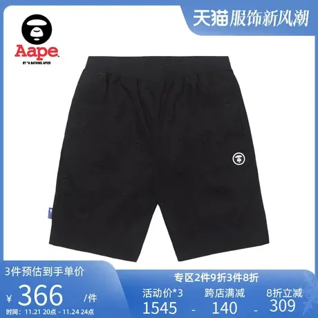 Aape旗舰店男装春夏字母刺绣满印猿人徽章休闲短裤6966XXK商品大图