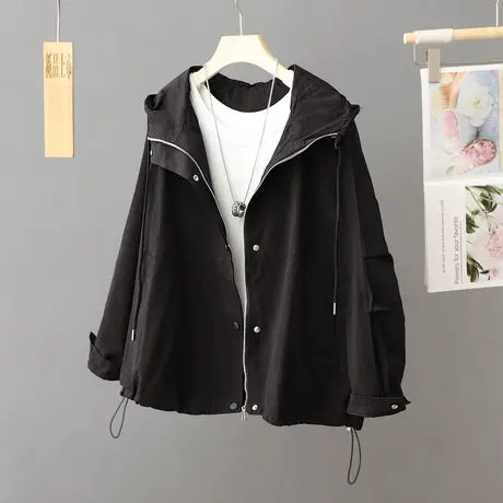 2024春秋季新款女士短外套冲锋衣风衣短款上衣小个子夹克爆款女装图片