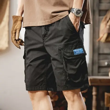 Modi Nick/摩帝尼克男士休闲短裤薄款工装五分裤百搭潮流纯色男款商品大图