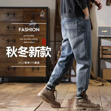 秋冬季潮牌普陀西部牛仔裤子男士2024新款高级感痞帅男裤冬天休闲商品大图