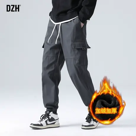 男士加绒工装裤男宽松束脚潮牌休闲裤子2023新款加厚长裤冬季男裤商品大图