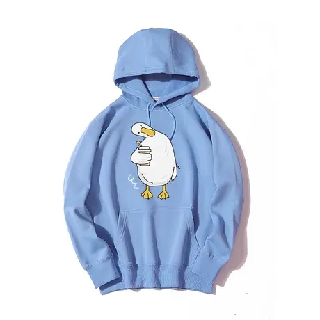 秀洛柯尔鸭大白鸭子连帽卫衣秋季加绒加厚搞笑连帽衣服情侣款外套图片