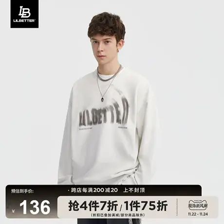 Lilbetter男士卫衣圆领新款美式印花衣服潮无帽上衣套头秋季外套商品大图