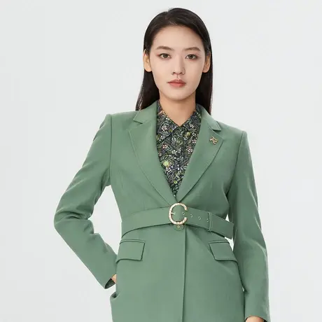 朗姿 春秋绵羊毛简约风一粒扣女式西装线下商场同款奥莱图片