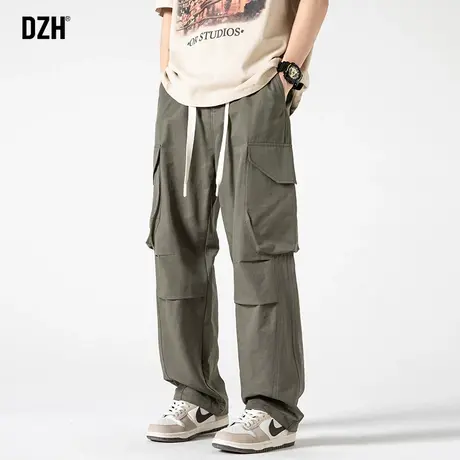 男士军绿色工装裤男春秋款直筒宽松休闲裤子男款美式高街2024新款商品大图