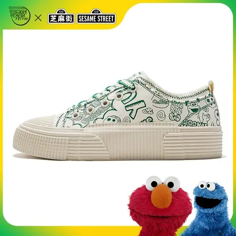 feiyue/飞跃×芝麻街联名款帆布鞋女鞋2023春款潮流印花休闲鞋851商品大图