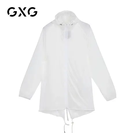 【特价】GXG男装 秋季白色韩版经典休闲风衣外套潮GY108468E图片