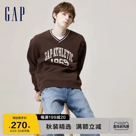 【庆怜同款】Gap男女装秋季2023新款LOGO卫衣762401复古加州卫衣图片