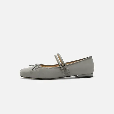 Nine West/玖熙2025夏新款玛丽珍鞋女雾感绒面蝴蝶结优雅浅口单鞋图片