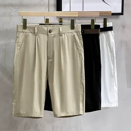 冰丝棉弹凉感休闲裤短裤男2023夏季潮流直筒五分裤韩版白色中裤男商品大图