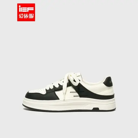 IEF/爱依服时尚女鞋2025春季新款韩版拼色设计休闲百搭低帮小白鞋商品大图
