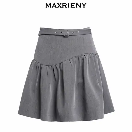 【奥莱】MAXRIENY高腰蓬蓬裙春款花朵半身裙洋气甜酷短裙图片
