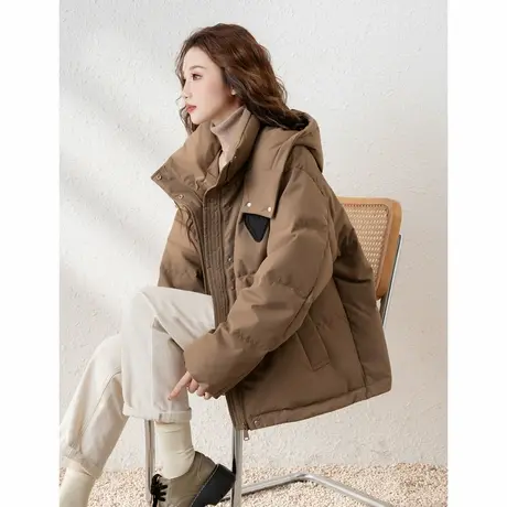 唐狮羽绒服女2024冬季新款连帽宽松羽绒外套韩版加厚保暖衣服jt商品大图