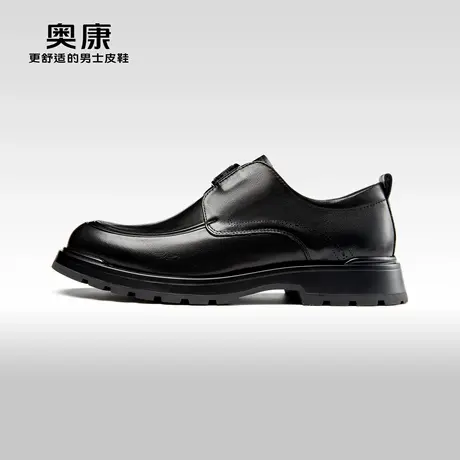AOKANG奥康秋季新款商务休闲皮鞋男真皮厚底耐磨减震通勤鞋商品大图