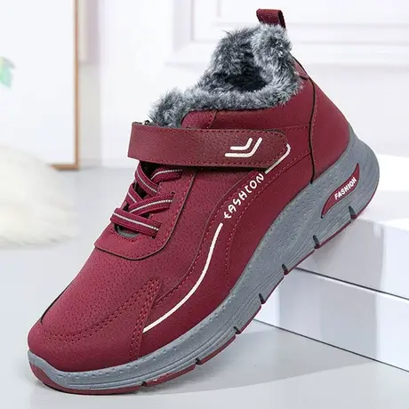 冬季老北京棉鞋男款加绒加厚爸爸鞋中老年防滑防水保暖女士妈妈鞋图片