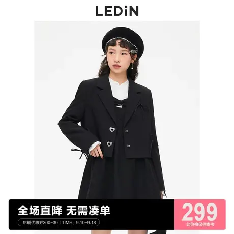 乐町蝴蝶结短西装秋冬新款外套女宽松C2BAC4101图片
