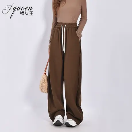 宽松卫裤女春秋季新款时尚百搭高腰显瘦垂感美式运动休闲阔腿裤子商品大图