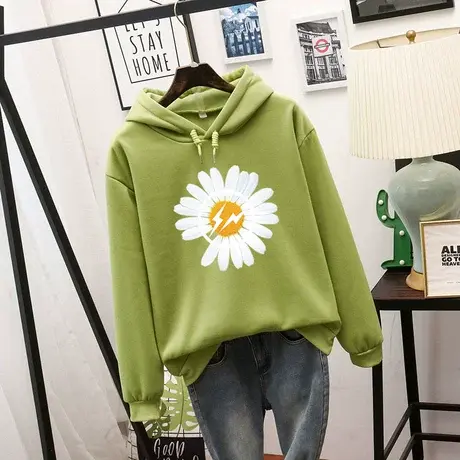 waitmore卫衣女秋冬加绒加厚宽松韩版潮ins慵懒风bf外套oversize商品大图