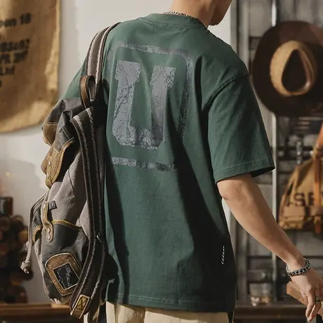 Modi Nick/摩帝尼克休闲潮流夏季男士t恤宽松纯棉短袖圆领T恤男款商品大图