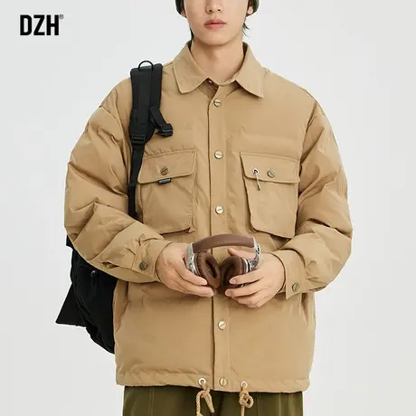 男士日系翻领棉服男小众设计感冬季加厚棉衣工装外套潮牌2023新款商品大图