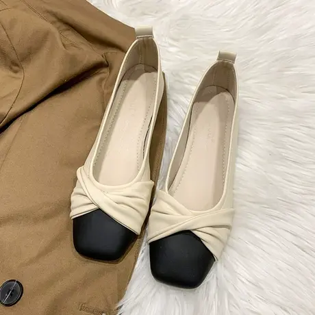 单鞋女瓢鞋温柔晚晚鞋平底玛丽珍女鞋子2023年新款春秋浅口奶奶鞋商品大图