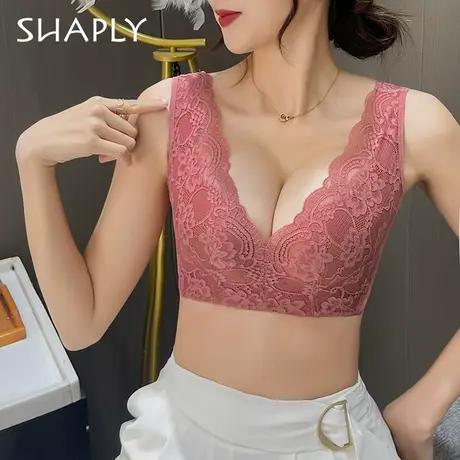 莎莲妮小胸聚拢文胸调整型收副乳上托内衣女蕾丝无钢圈胸罩图片