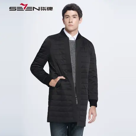 【清仓】柒牌男装加长款时尚棉衣休闲百搭保暖棉服大衣男棒球外套图片