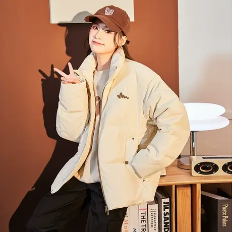 唐狮羽绒服女冬季新款立领短款宽松保暖加厚面包服百搭外套潮1.10商品大图