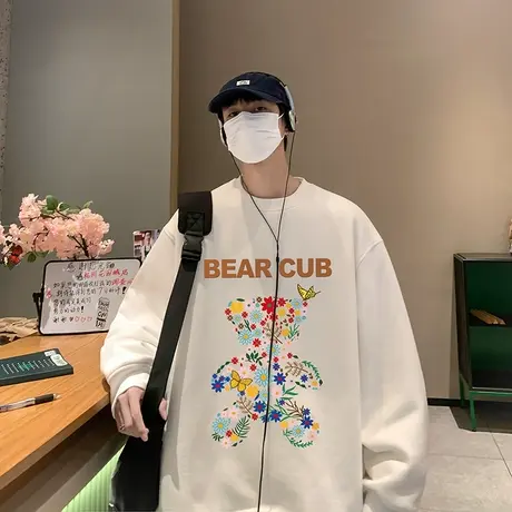 新款圆领长袖卫衣潮流ins青少年时尚宽松舒适百搭帅气外穿上衣服商品大图