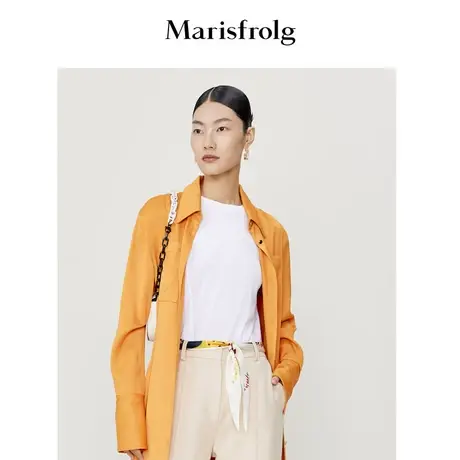 【纯棉】玛丝菲尔2022年春季新款纯白色短袖上衣休闲简约商品大图