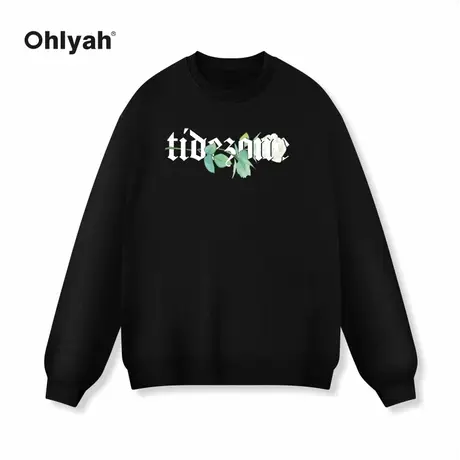 Ohlyah长袖圆领字母卫衣男2023秋冬男士上衣情侣衣服春季男外套图片