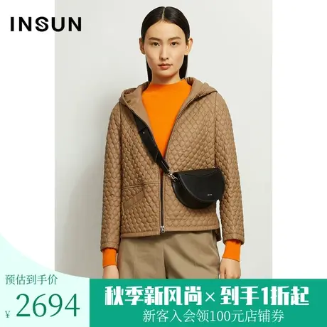 恩裳冬季经典时尚菱形格绵羊皮保暖挺括有型女图片