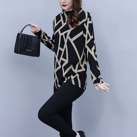 打底衫女秋季2023新款大码中长款t恤女显瘦遮肚气质髦洋气女小衫图片